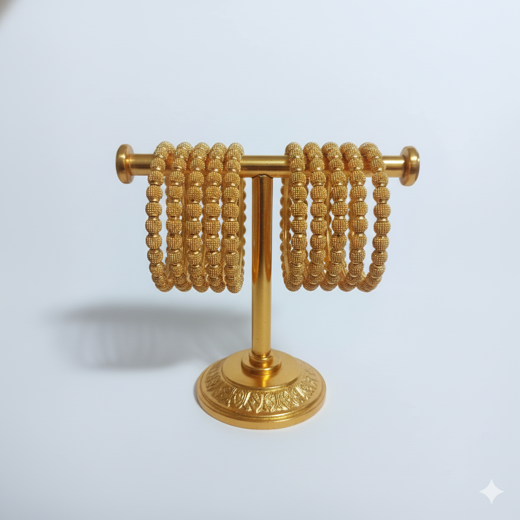 Gold-Plated 6-Piece Bangle Set.