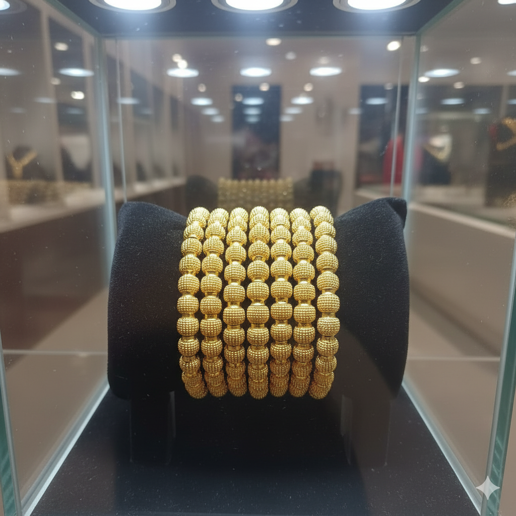 Gold-Plated 6-Piece Bangle Set.