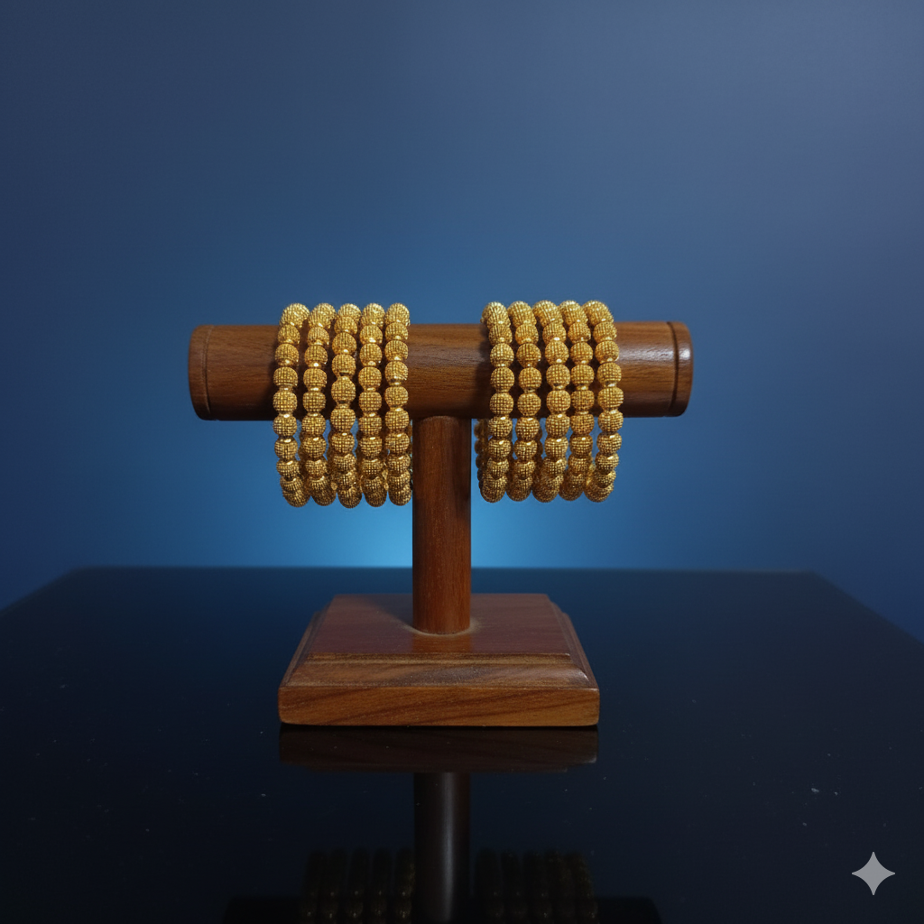 Gold-Plated 6-Piece Bangle Set.