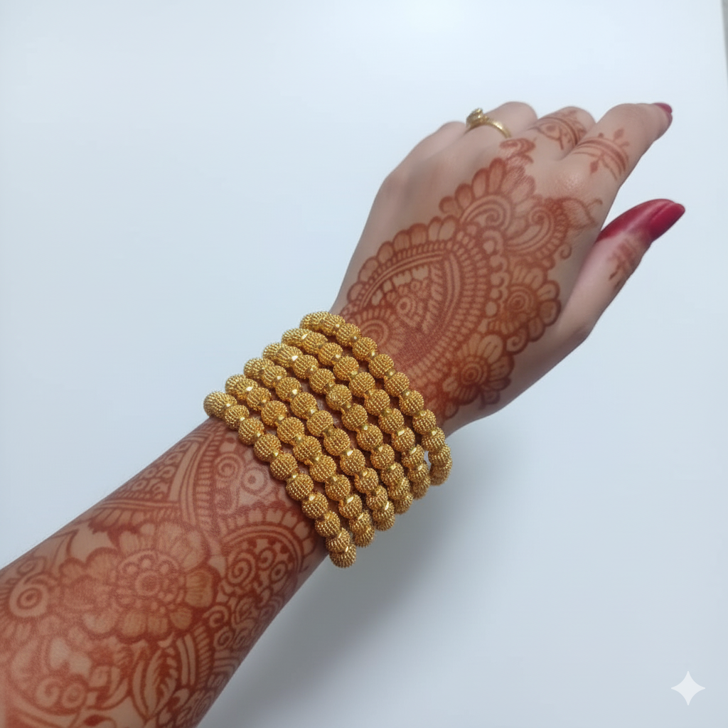 Gold-Plated 6-Piece Bangle Set.