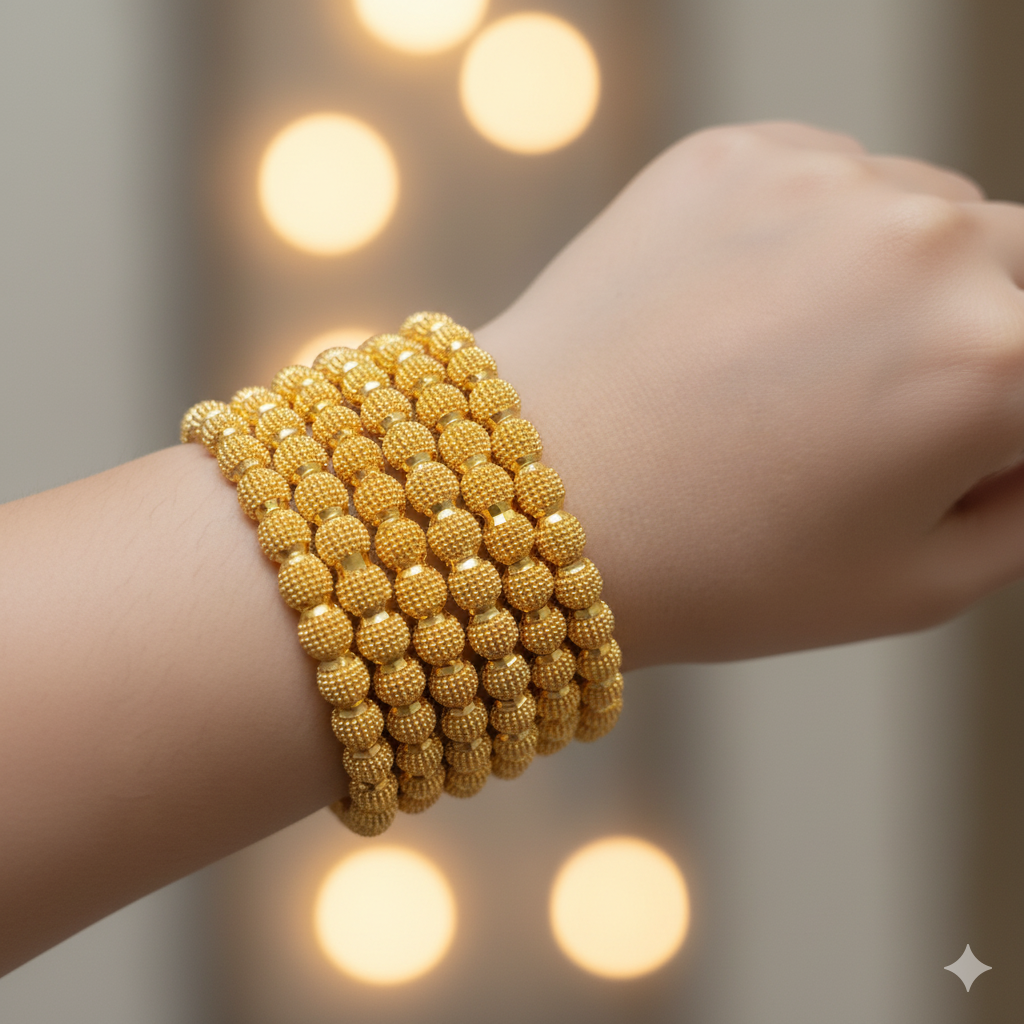 Gold-Plated 6-Piece Bangle Set.