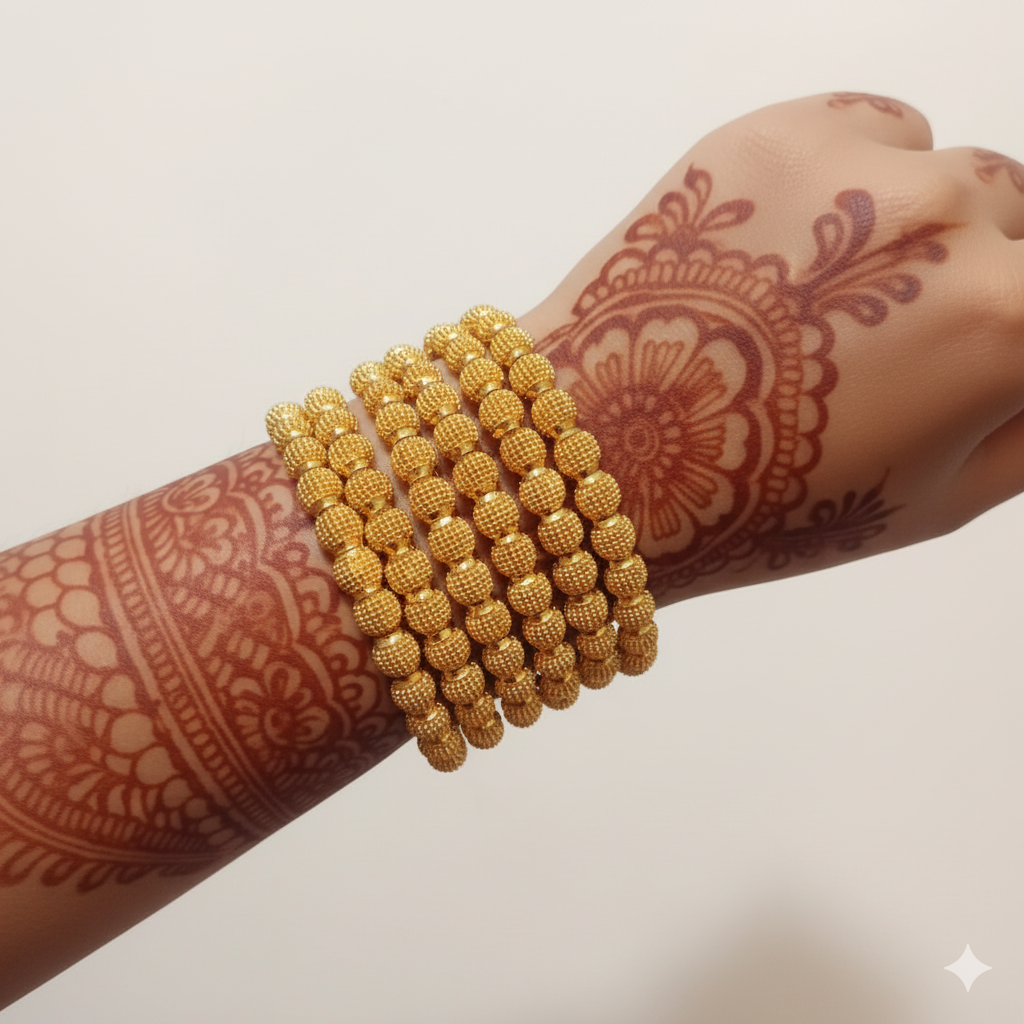 Gold-Plated 6-Piece Bangle Set.