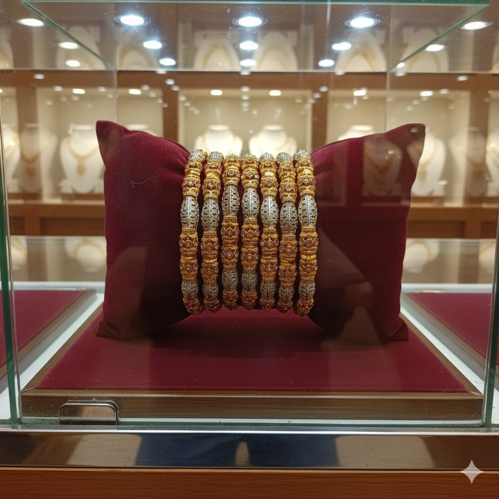 Gold-Plated  6 piece  Bangle Set.