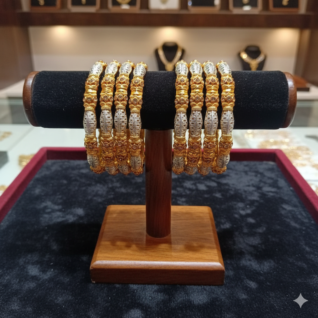 Gold-Plated  6 piece  Bangle Set.