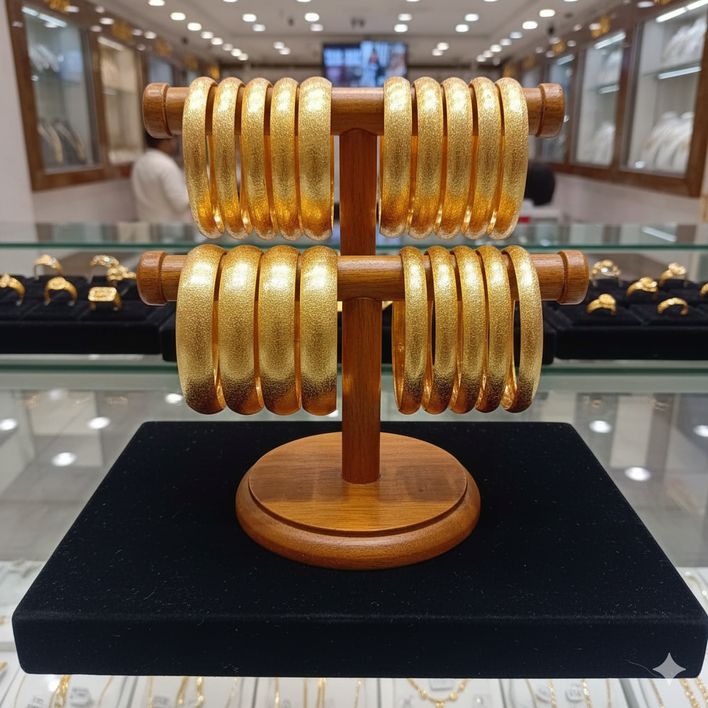 Gold Plated  6 Piece Bangle Set.