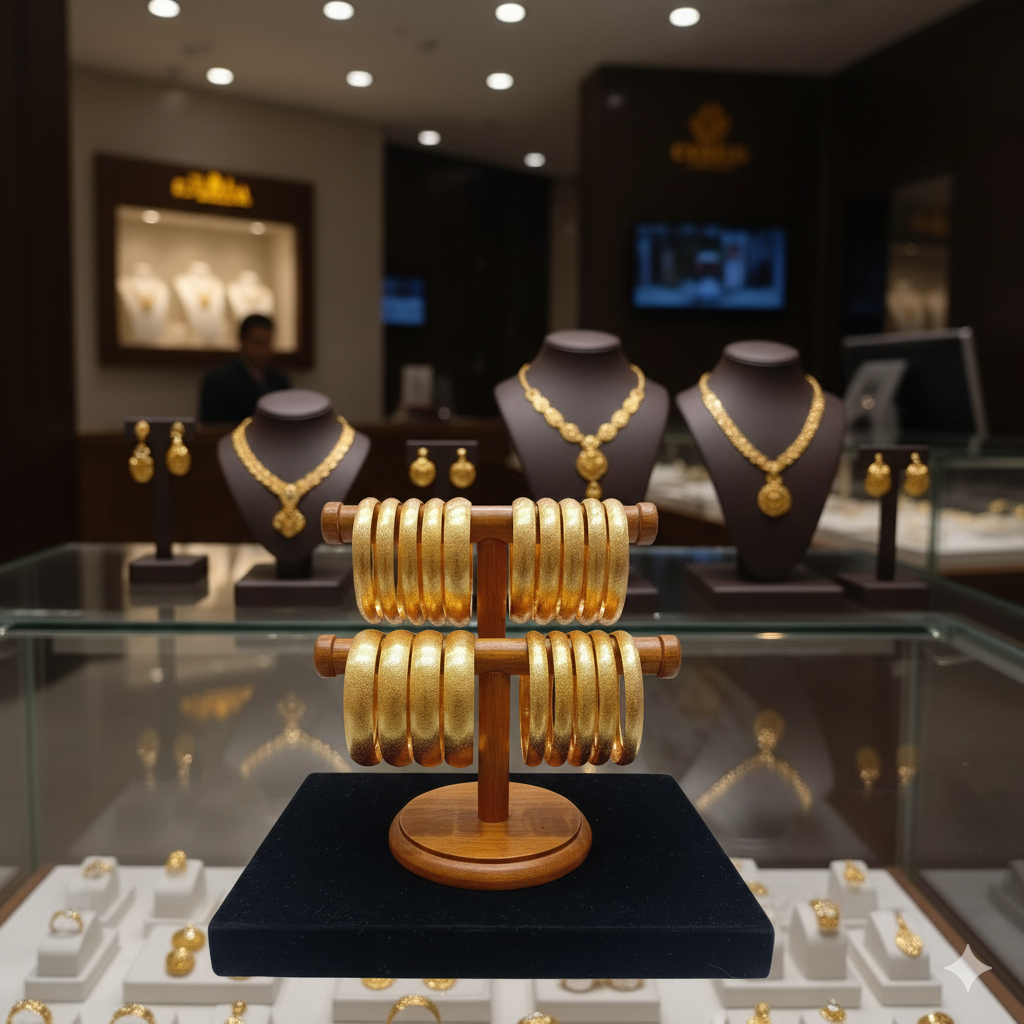 Gold Plated  6 Piece Bangle Set.