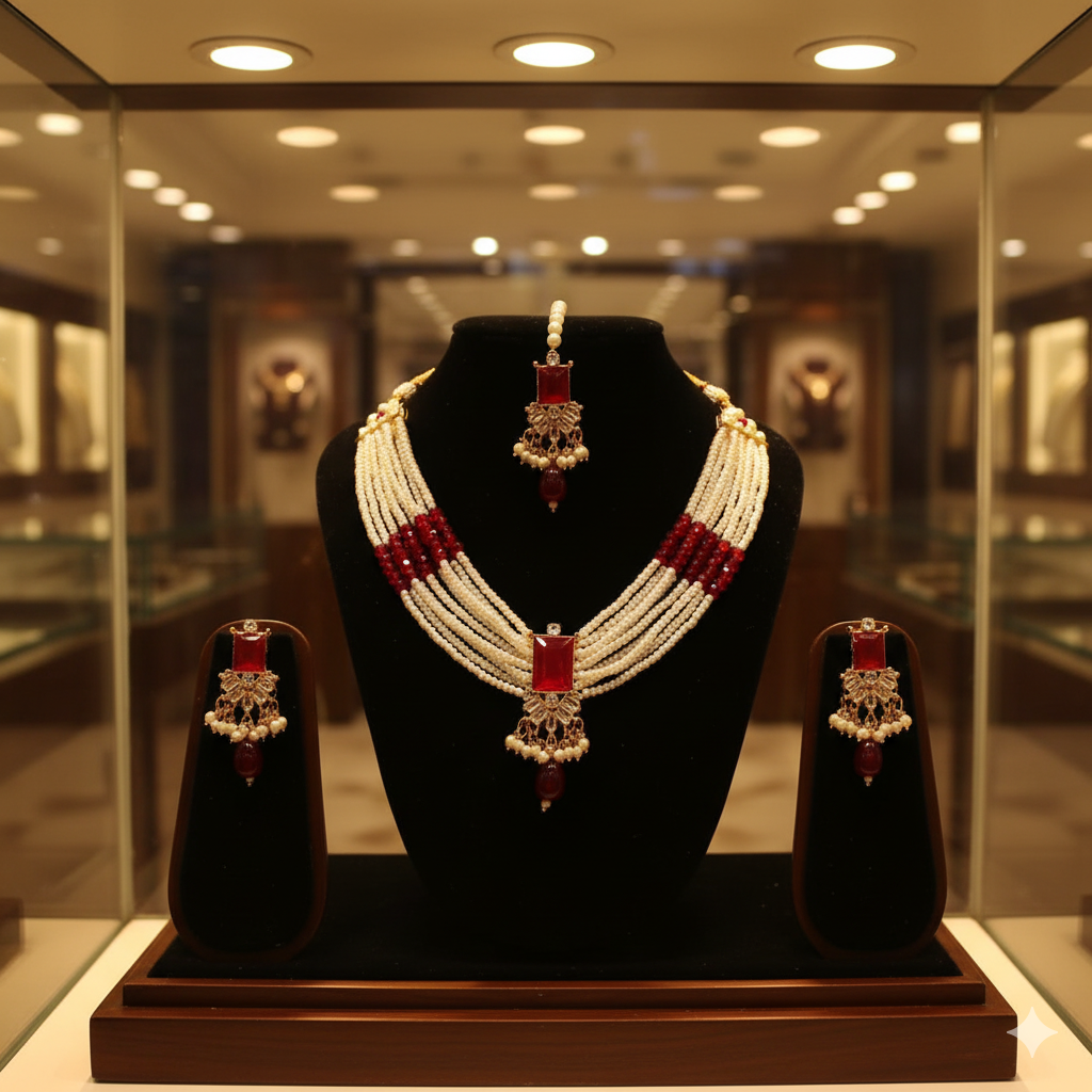 "Sparkling Stone Necklace Set