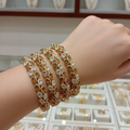 Premium Gold-Plated Crystal Bangles 4 Piece Set
