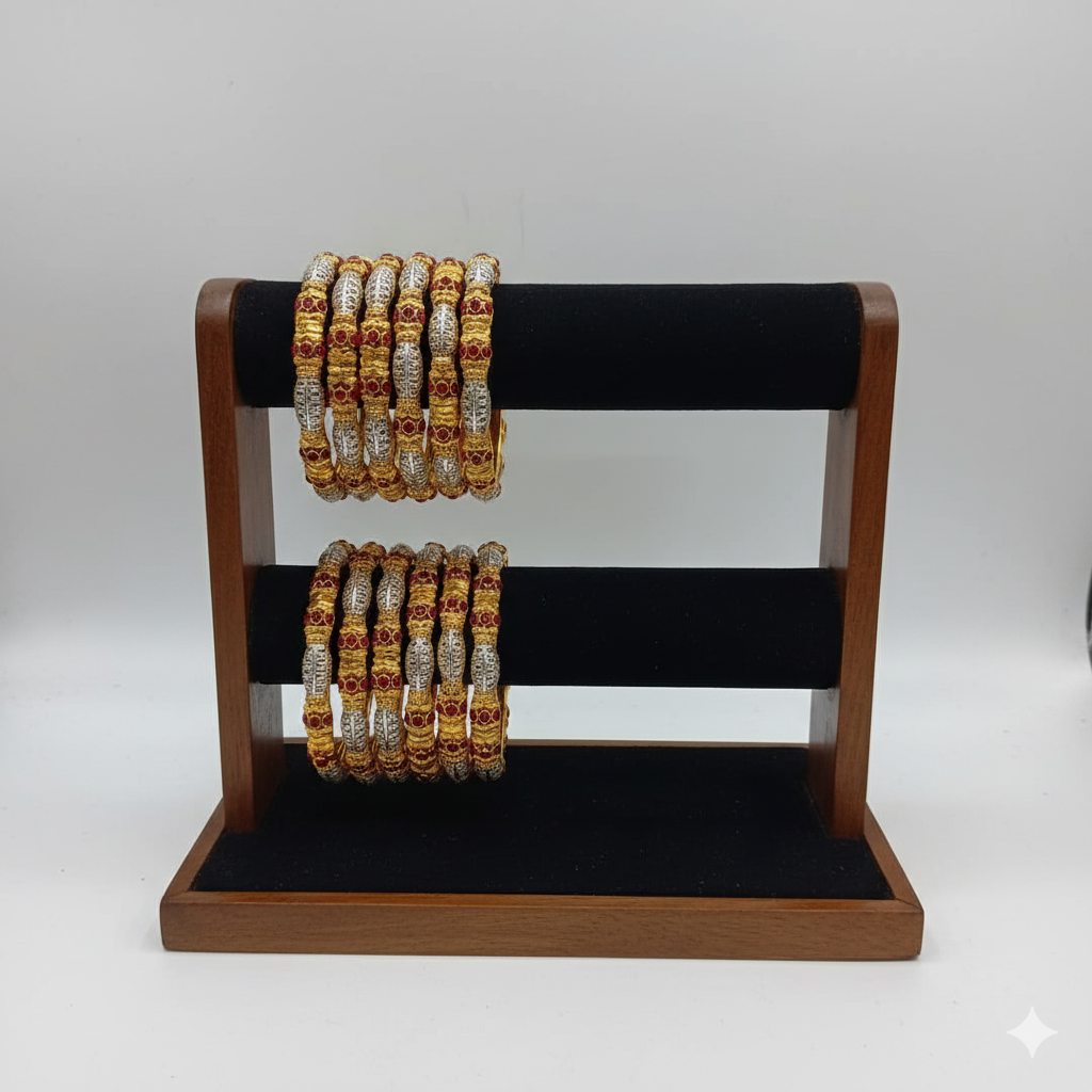 Gold-Plated 6 piece Bangle Set.