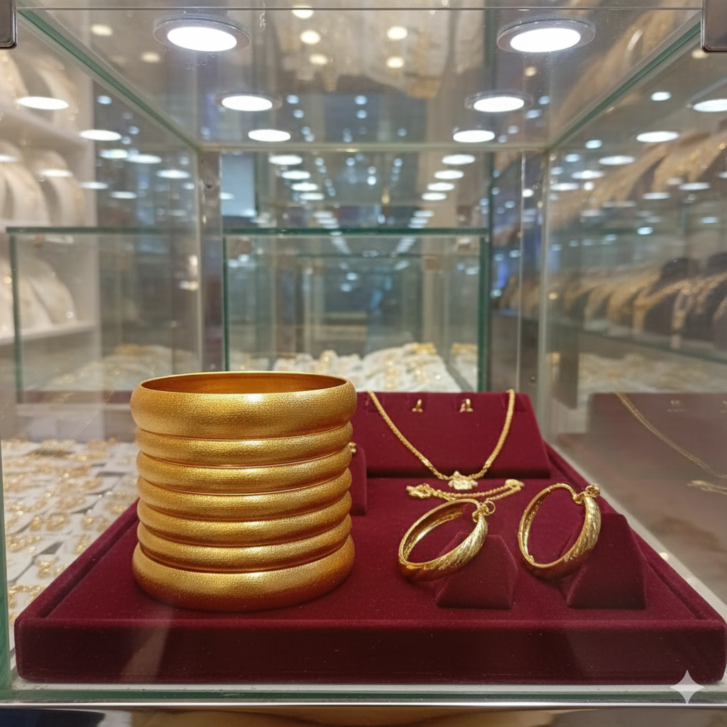Gold Plated  6 Piece Bangle Set.