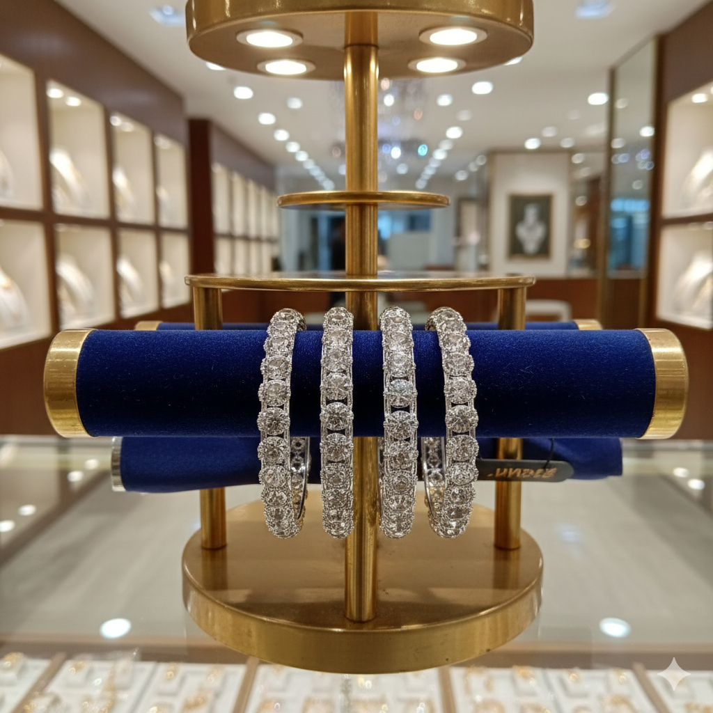 Diamond Stones Bangles Set 4 Piece