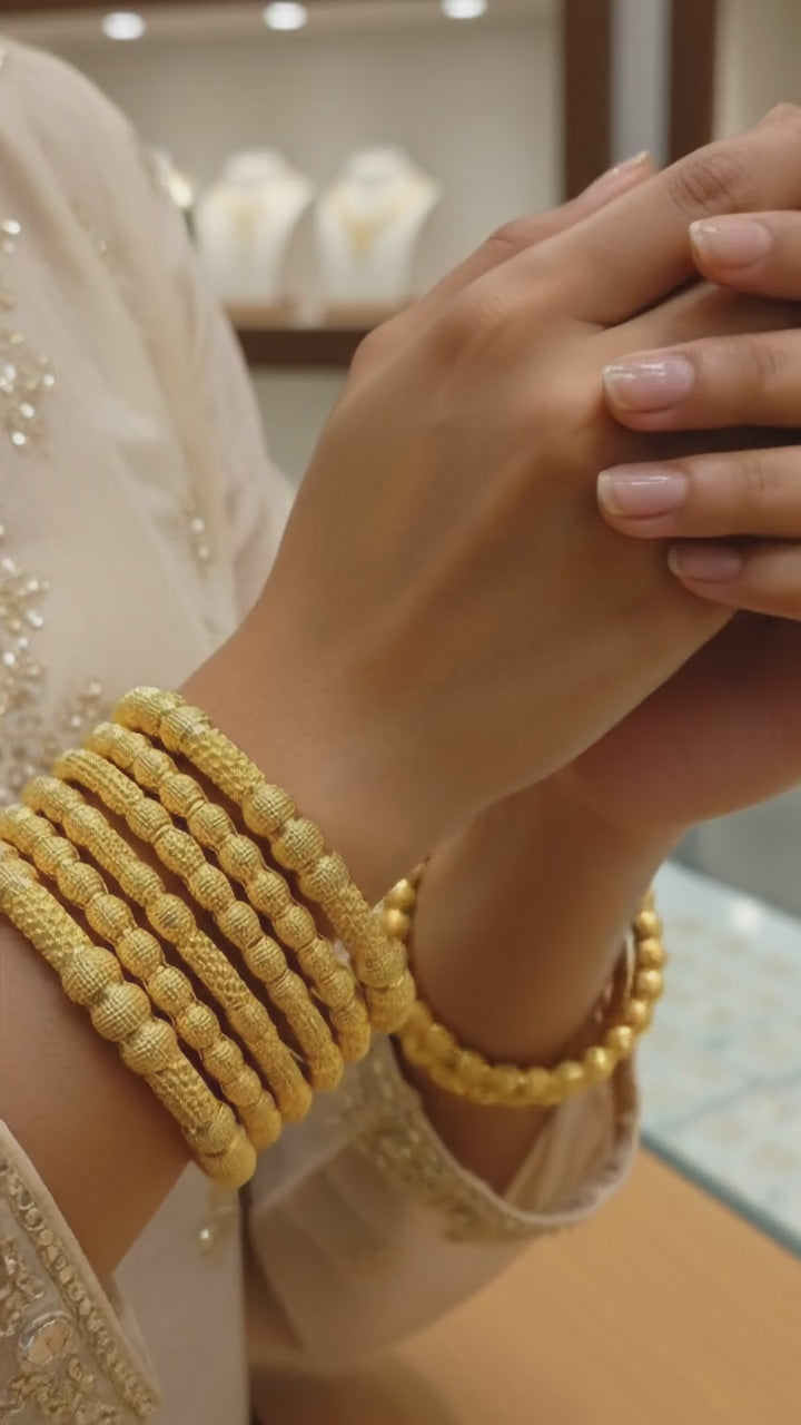 Gold-Plated 6 Piece Bangle Set.