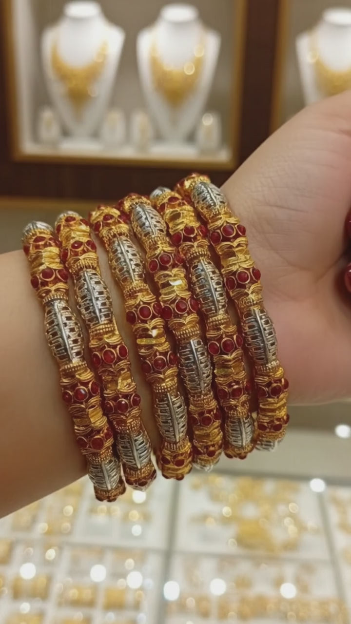 Gold-Plated 6 piece Bangle Set.